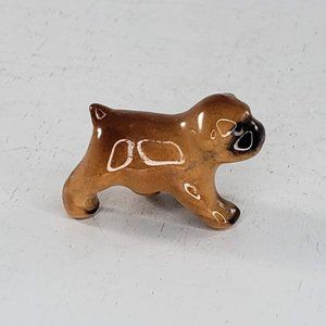Boxer Puppy Dog Running Miniature Figurine